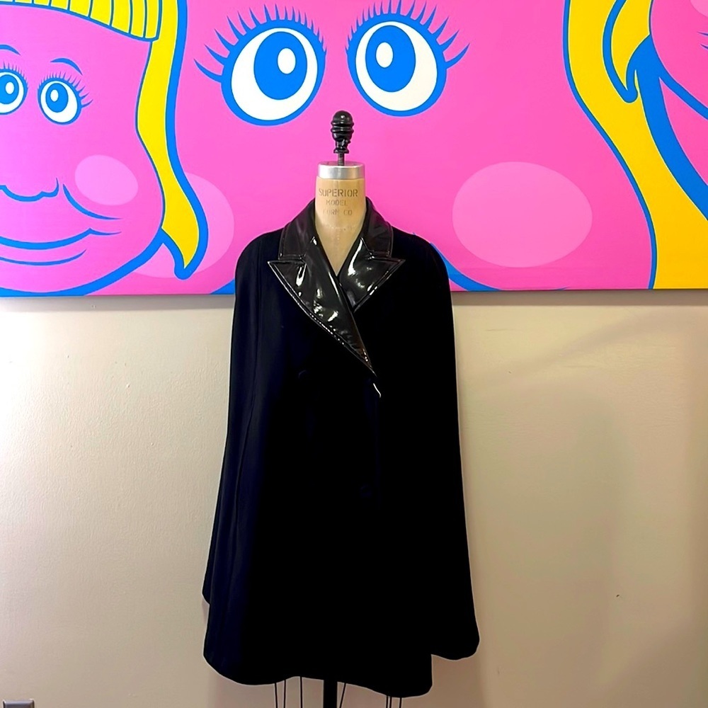 Moschino Couture Tuxedo Black Wool Cashmere Cape NWT
